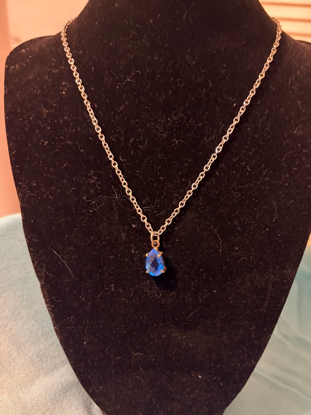 Sterling Silver Blue Topaz Necklace
